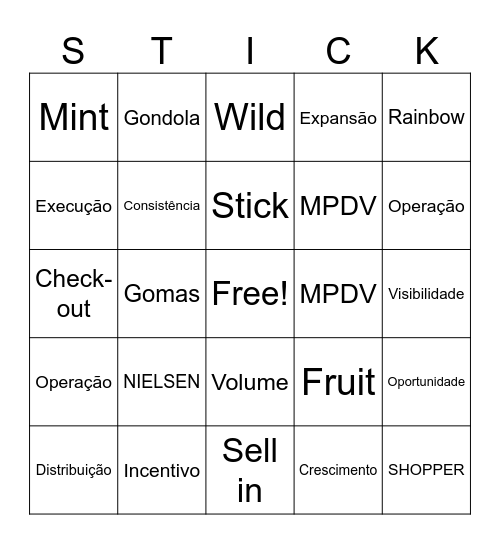 Mentos Bingo Card