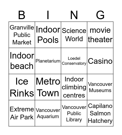 Find someone who want to go... Bingo Card