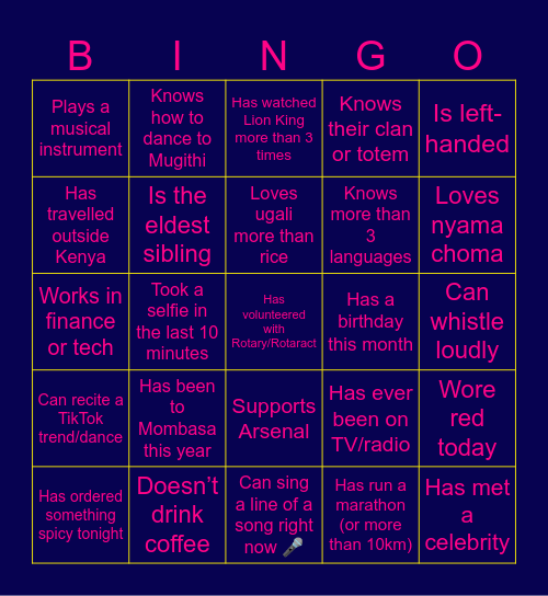 R A C U H  //  H U M A N   B I N G O Bingo Card