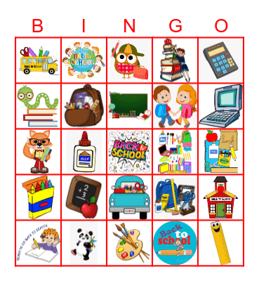 Back To School Bingo Card