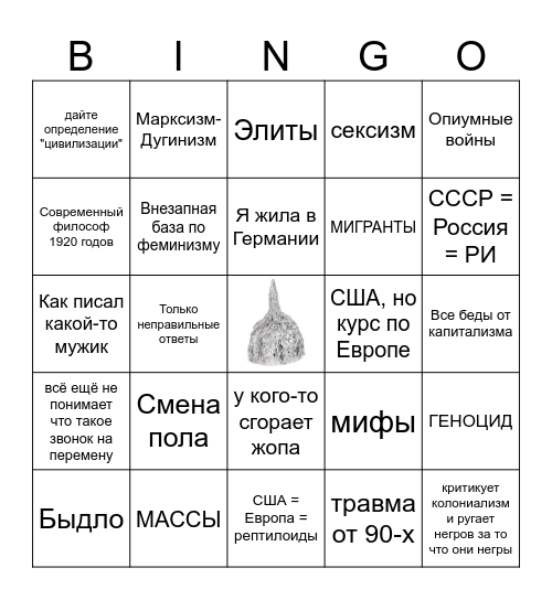 Проблемы взаимодействия России и мира Bingo Card