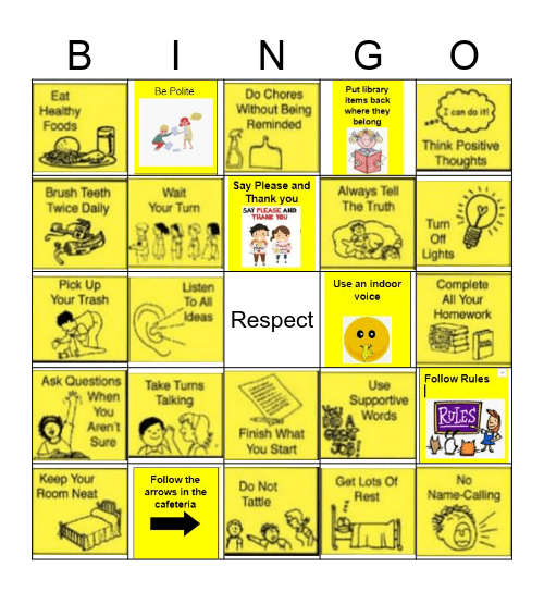 RESPECT Bingo Card