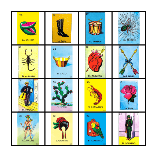 Loteria Bingo Card