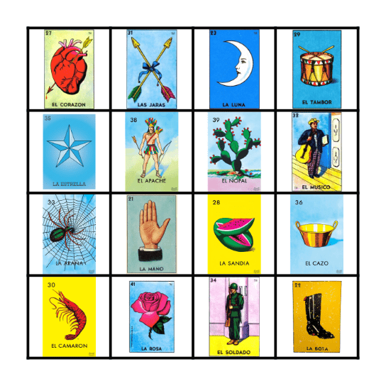 Loteria Bingo Card