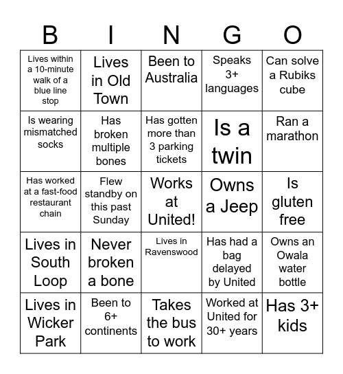 Someone Who... Bingo Card