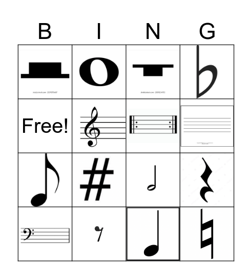 Musical bingo Card