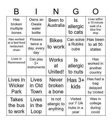 Someone Who... Bingo Card