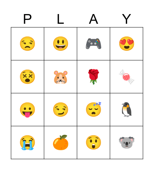 Bingo dos emojis Bingo Card
