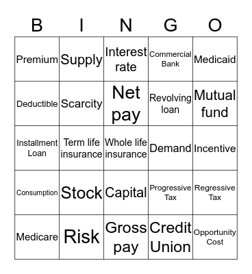 EFL Bingo Card