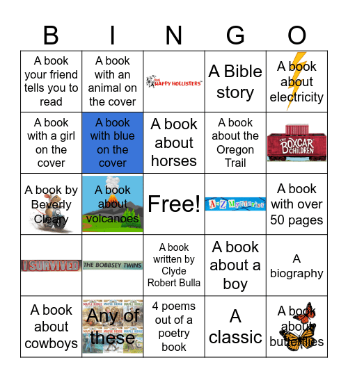 Grades 3 and 4 Library Bingo Card