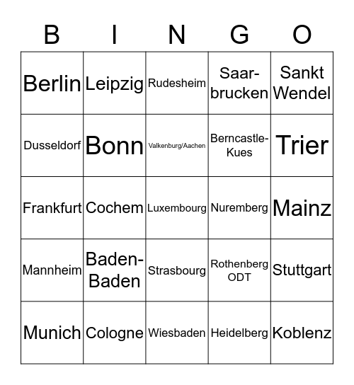 Christmas Market BINGO! Bingo Card