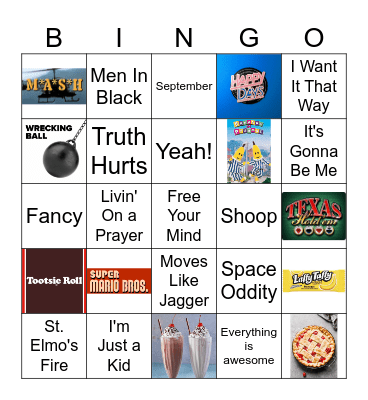 All Staff Music Bingo Card