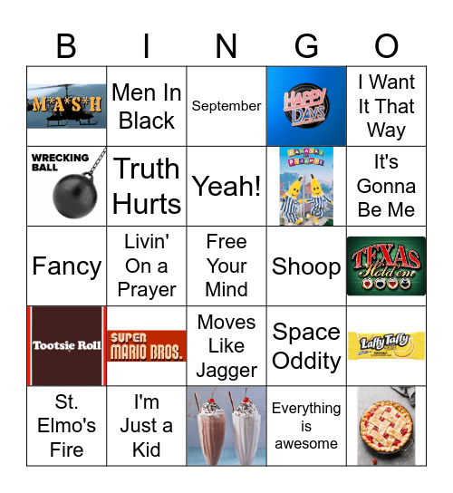 All Staff Music Bingo Card