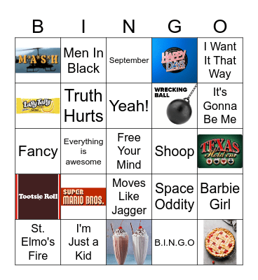 All Staff Music Bingo Card