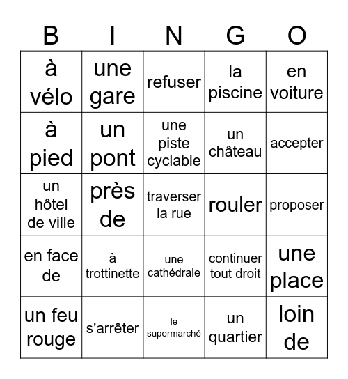 La ville Bingo Card