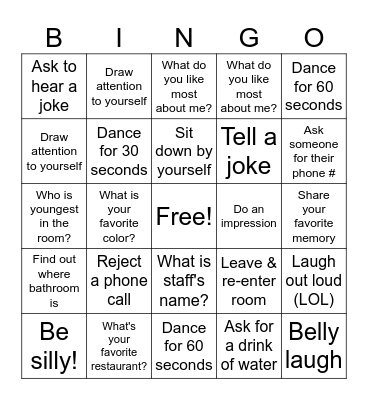 Party BINGO Card