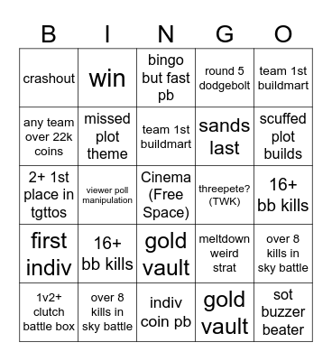 MCC Bingo Card
