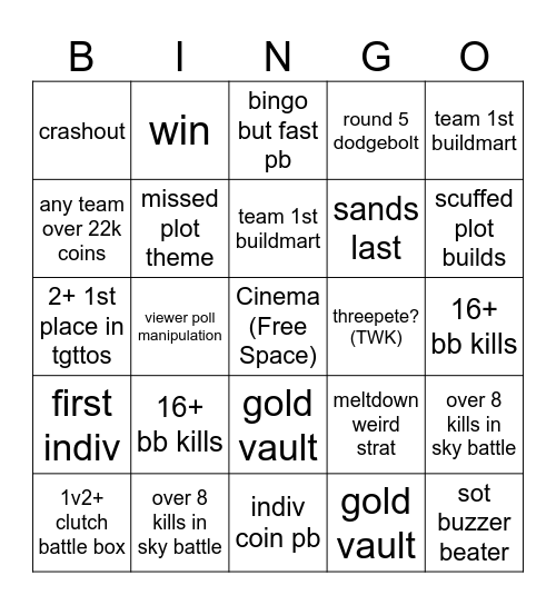 MCC Bingo Card