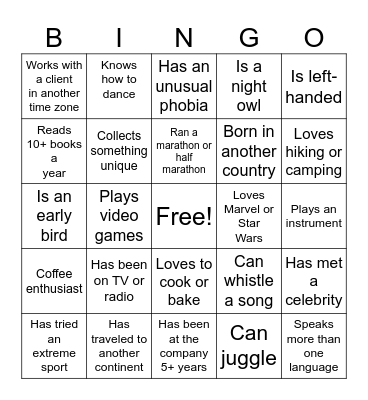 GOAT Bingo Card