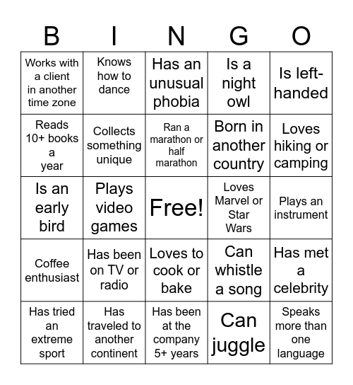 GOAT Bingo Card