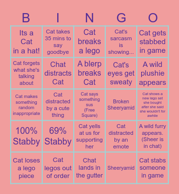 Catbusingo Bingo Card