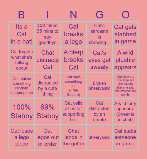 Catbusingo Bingo Card