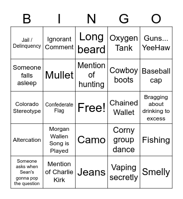 Midwest Wedding Bingo Card