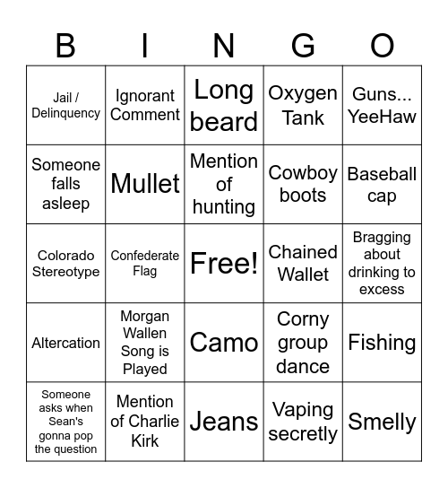 Midwest Wedding Bingo Card