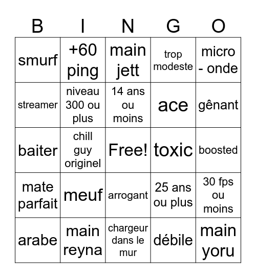 Bingo Last 5s Bingo Card