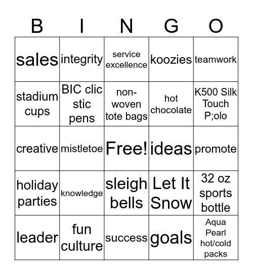 Artina Holiday BINGO Card