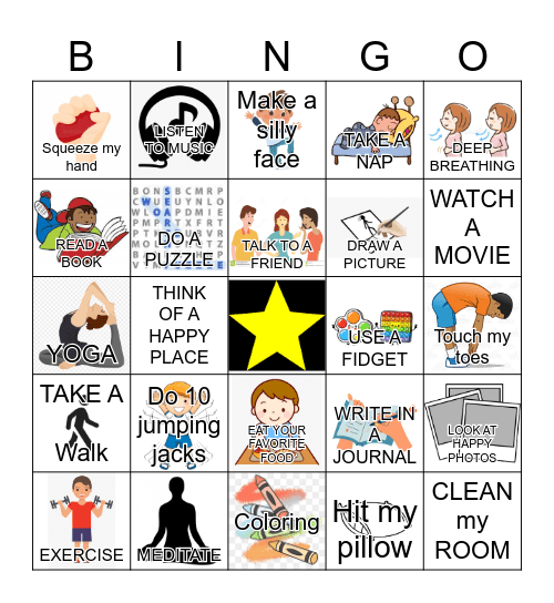 COPING SKILLS BINGO Card