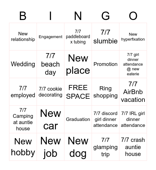 Scarlo Bingo v2 Bingo Card