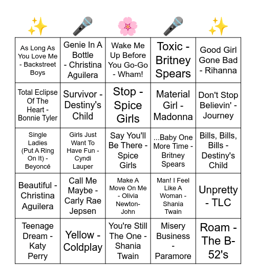 M3LODY BINGO Card