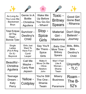 M3LODY BINGO Card