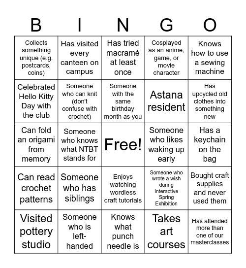 Human Bingo Card