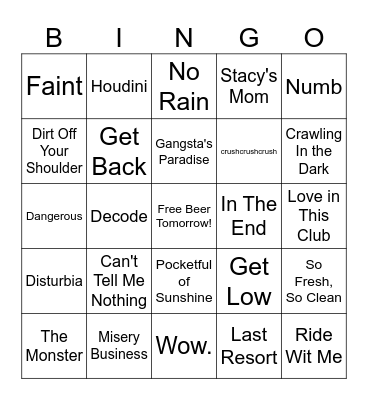 zKate's Birthday!! Bingo Card