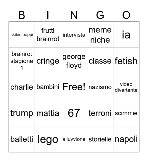 Bingo di irene Bingo Card
