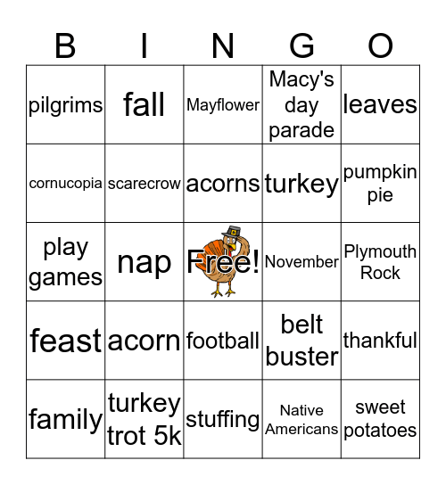 Thanksgiving Bingo Card