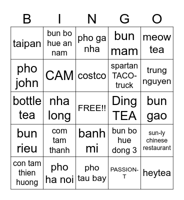 suffering Bingo Card