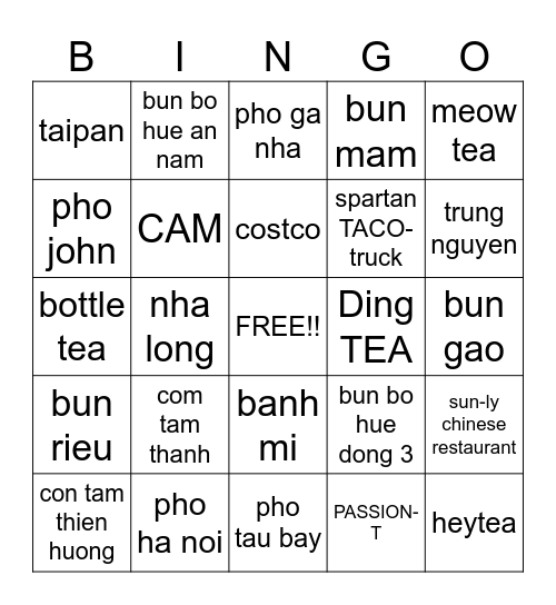 suffering Bingo Card