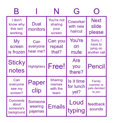 OFFICE BINGO Card