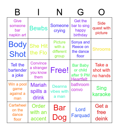 Boardwalk Bingo Card