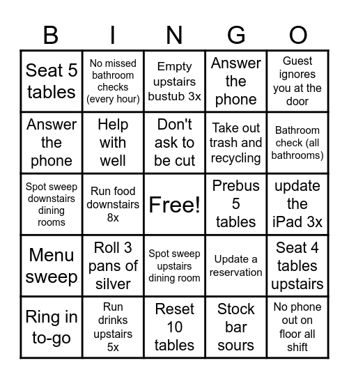 BAKES BINGO (support) Bingo Card