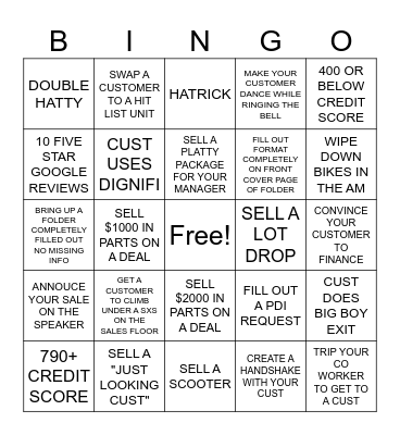 SALES Bingo Card