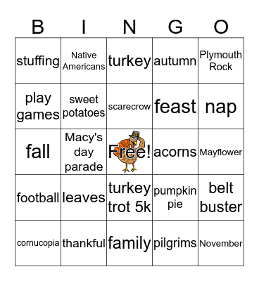 Thanksgiving Bingo Card