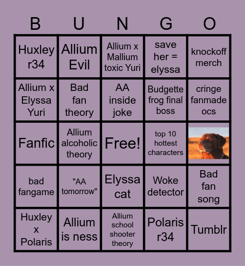 AA BUNGO Vol. 1 Bingo Card