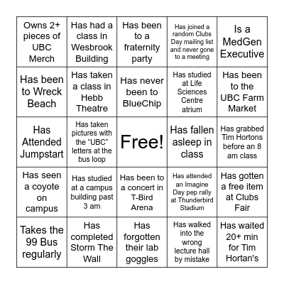 Meet your MedGen! Bingo Card