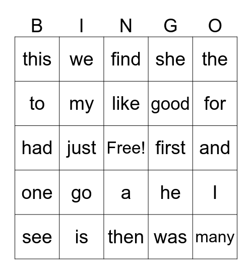 HMH HFW Mod 1 Bingo Card