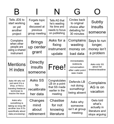 PatHat Bingo Card