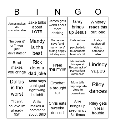 50th Birthday Bingo Card